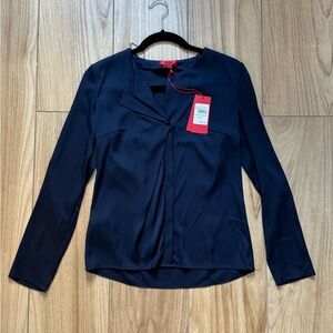 Hugo Boss Red Label Elegant Silk Navy Blue Women's Top